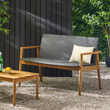 Bryan Outdoor Wicker and Acacia Wood Loveseat by Christopher Knight Home