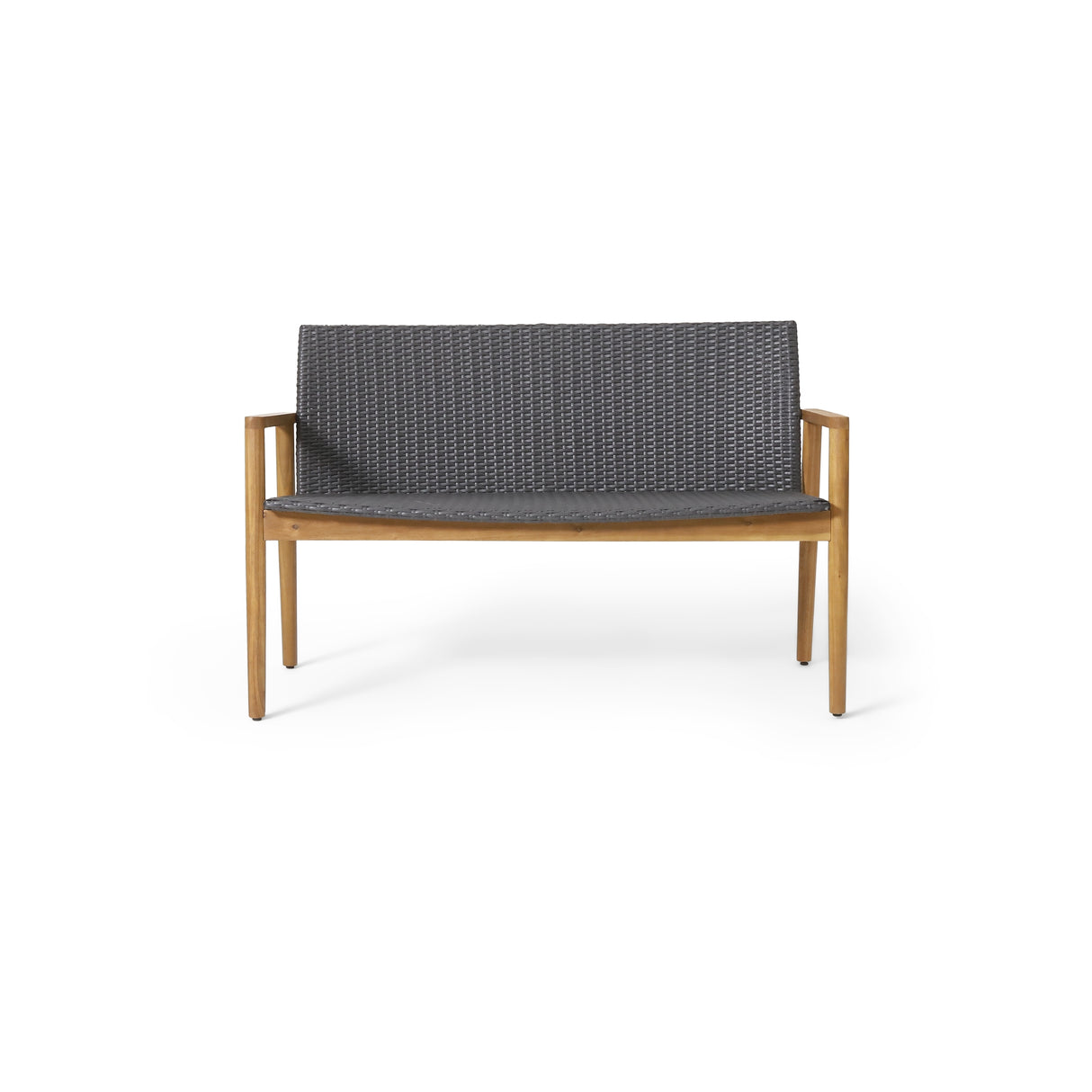 Bryan Outdoor Wicker and Acacia Wood Loveseat by Christopher Knight Home