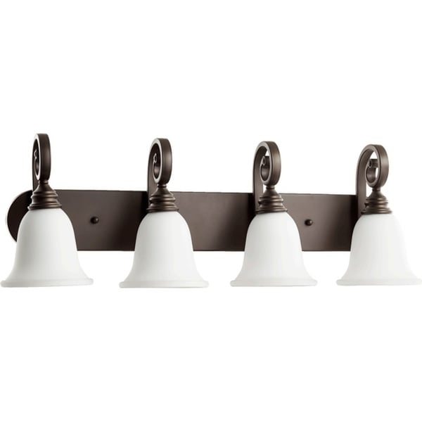 Bryant Oiled Bronze and Satin Opal 4-light Vanity Lighting