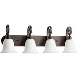 Bryant Oiled Bronze and Satin Opal 4-light Vanity Lighting