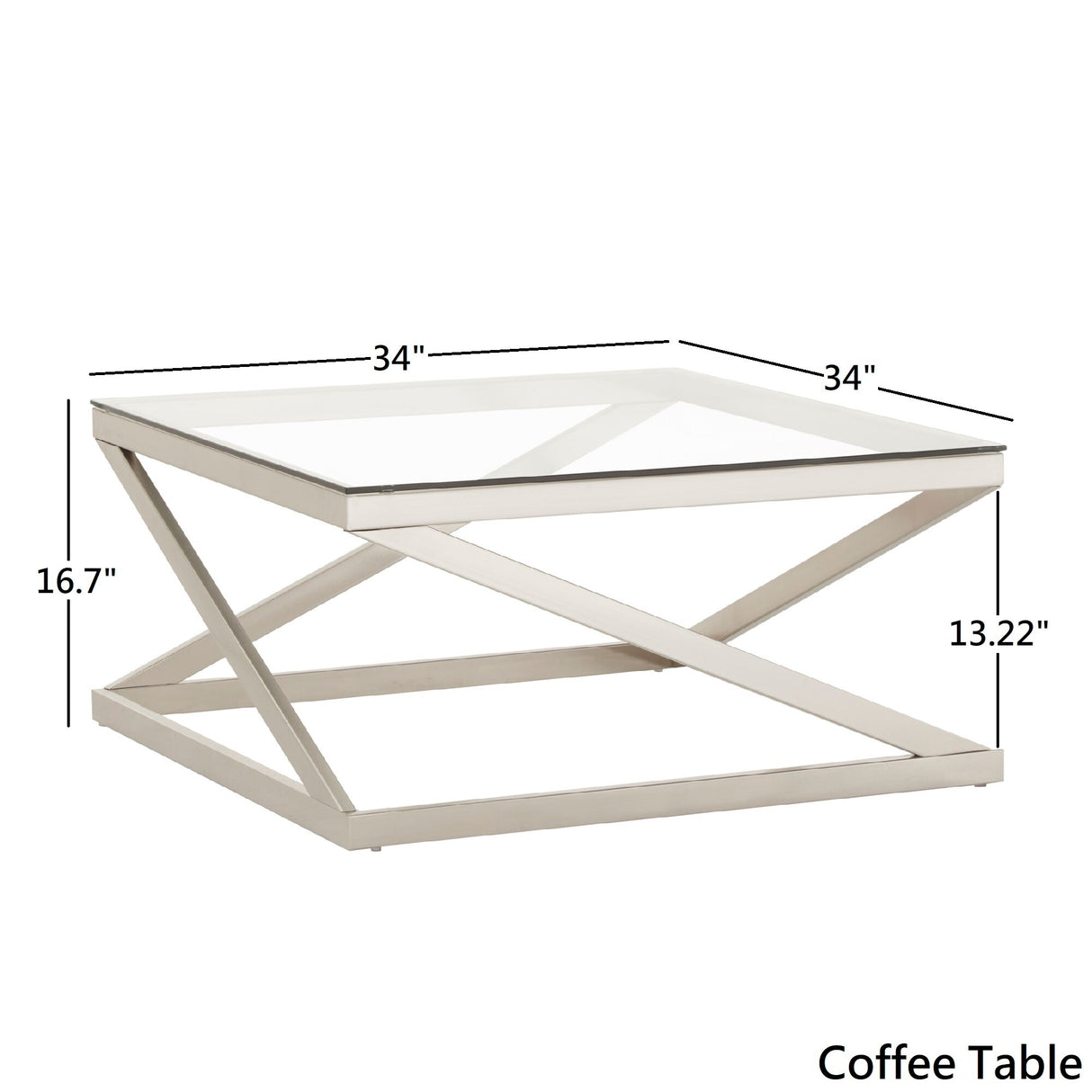 Brynn Brushed Nickel Coffee Table or Table Set by iNSPIRE Q Modern