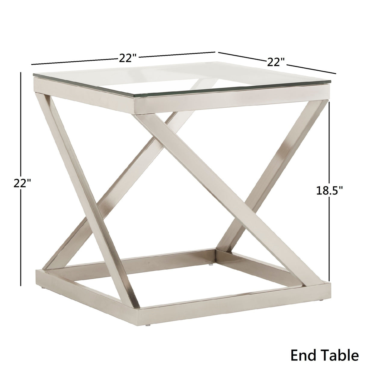 Brynn Brushed Nickel Coffee Table or Table Set by iNSPIRE Q Modern