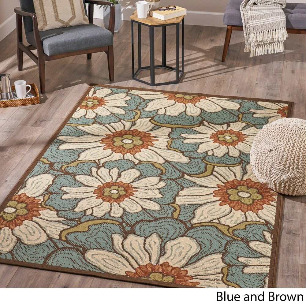 Brynn Indoor Floral Area Rug by Christopher Knight Home - 5'3 X 7'6