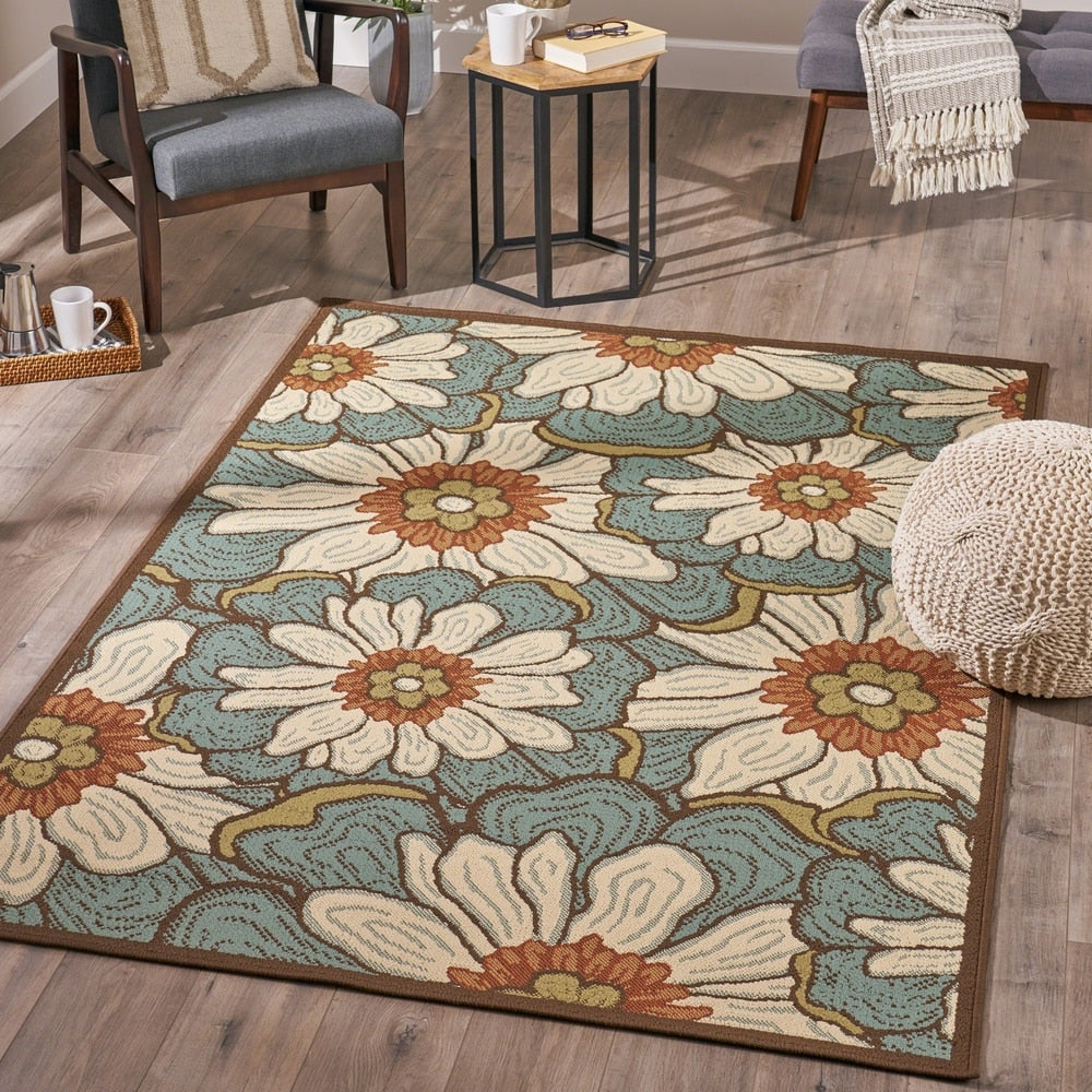 Brynn Indoor Floral Area Rug by Christopher Knight Home - 5'3 X 7'6