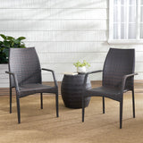 Buchanan Outdoor 3-Piece Wicker Chat Set by Christopher Knight Home