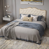 Buckle shaped backrest classic pull-button backrest bed，Full
