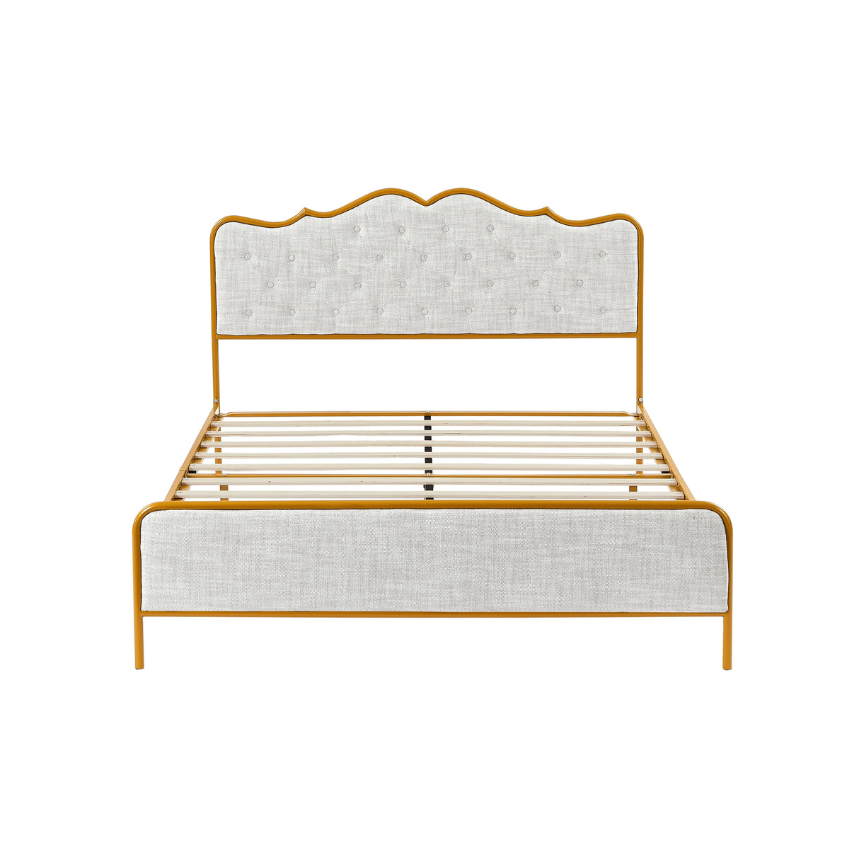 Buckle shaped backrest classic pull-button backrest bed，Full
