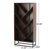 Bucy Modern Industrial 6 Shelf V Bookcase by Christopher Knight Home - 31.50" L x 13.00" W x 65.00" H