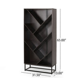 Bucy Modern Industrial 6 Shelf V Bookcase by Christopher Knight Home - 31.50" L x 13.00" W x 65.00" H