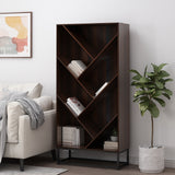 Bucy Modern Industrial 6 Shelf V Bookcase by Christopher Knight Home - 31.50" L x 13.00" W x 65.00" H