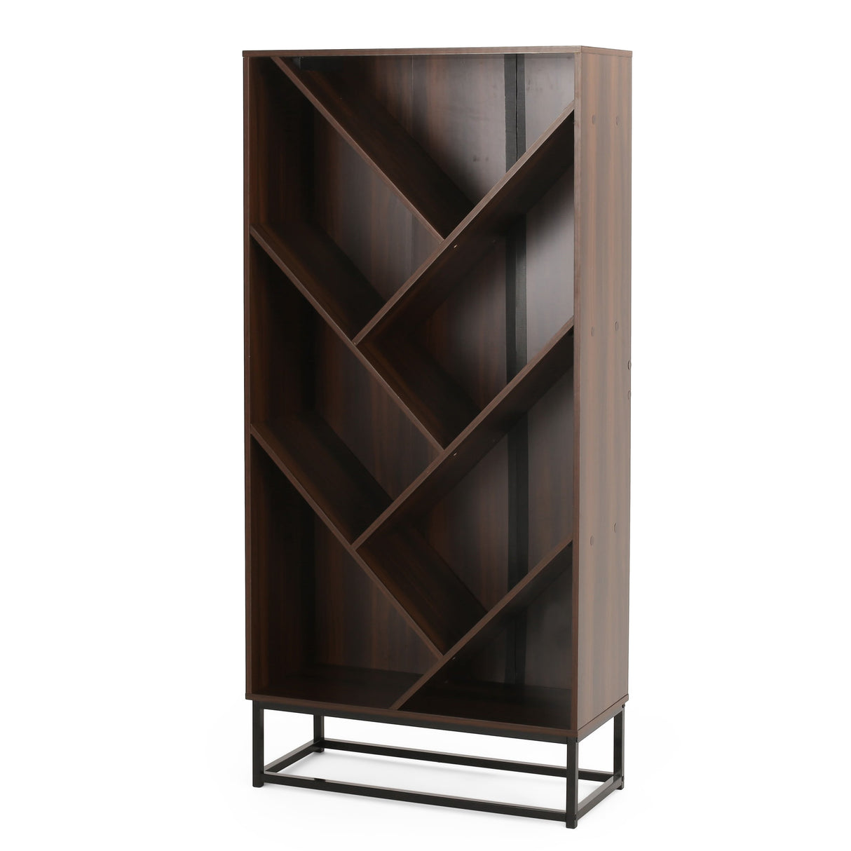 Bucy Modern Industrial 6 Shelf V Bookcase by Christopher Knight Home - 31.50" L x 13.00" W x 65.00" H