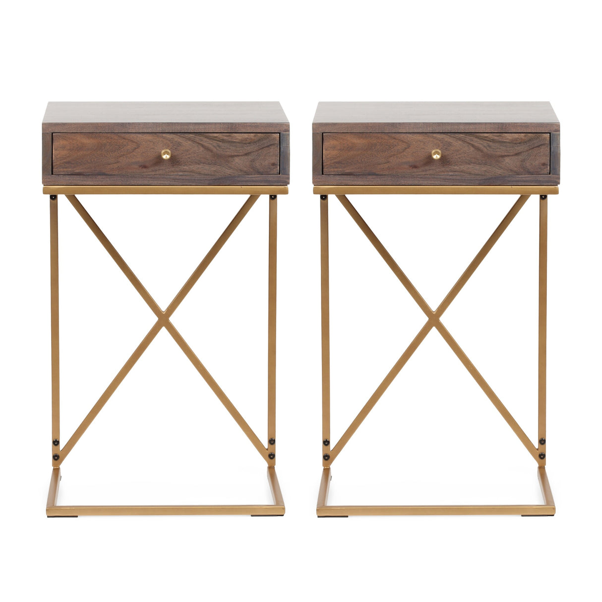 Bucyrus Handcrafted Acacia Wood C-Shaped Side Tables (Set of 2) by Christopher Knight Home