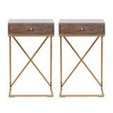 Bucyrus Handcrafted Acacia Wood C-Shaped Side Tables (Set of 2) by Christopher Knight Home