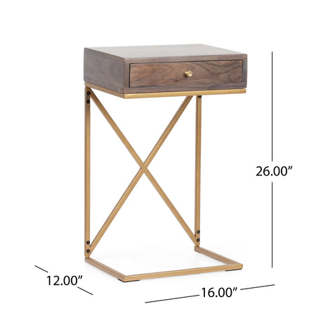Bucyrus Handcrafted Acacia Wood C-Shaped Side Tables (Set of 2) by Christopher Knight Home