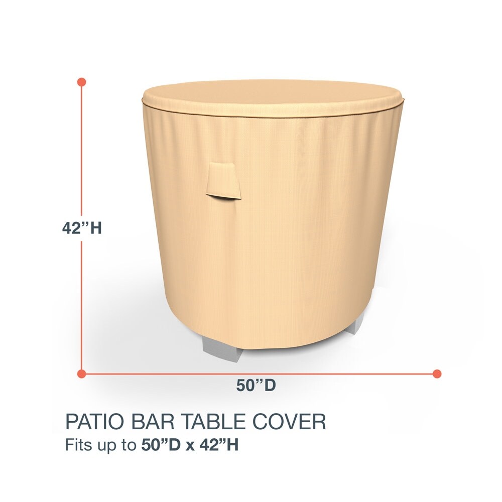 Budge Sedona Tan Patio Bar Table and Chairs Cover 50 in Diameter x 42 in Drop - 50" Diameter x 42" Drop