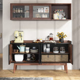 55-inch Kitchen Sideboard Buffet Cabinet with Storage Coffee Bar Cabinet with Doors - N/A