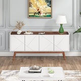 55-inch Kitchen Sideboard Buffet Cabinet with Storage Coffee Bar Cabinet with Doors - N/A