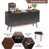 55-inch Kitchen Sideboard Buffet Cabinet with Storage Coffee Bar Cabinet with Doors - N/A