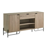 Buffet with Metal Legs with Two Door One Drawer Six Shelves