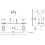Builders Shoppe 3310A Mobile Home Two Handle Non-Metallic 8" Tub Shower Diverter