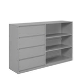 Built-in Design Full over Full Bunk Bed with 4 Drawers and 3 Shelves