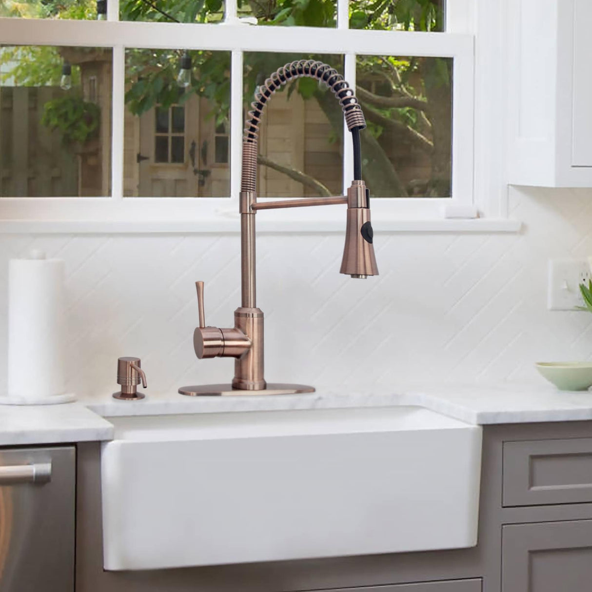 Built in Soap Dispenser Refill from Top with 17 OZ Bottle - 3 Years Warranty