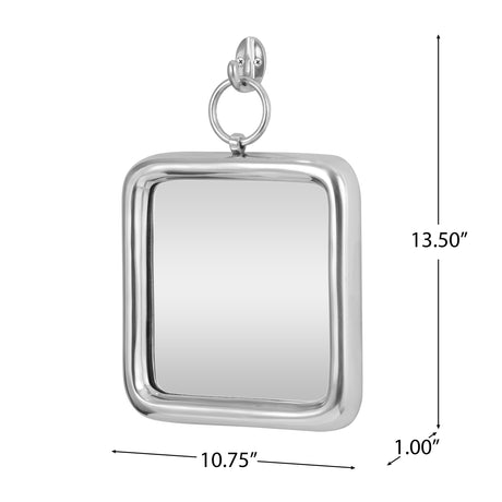 Buker Modern Handcrafted Square Aluminum Wall Mirror by Christopher Knight Home - 10.75" L x 1.00" W x 13.50" H