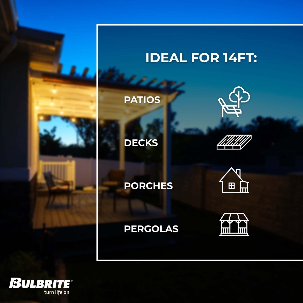 Bulbrite 14-foot Indoor/Outdoor Decorative String Light with Incandescent Globe