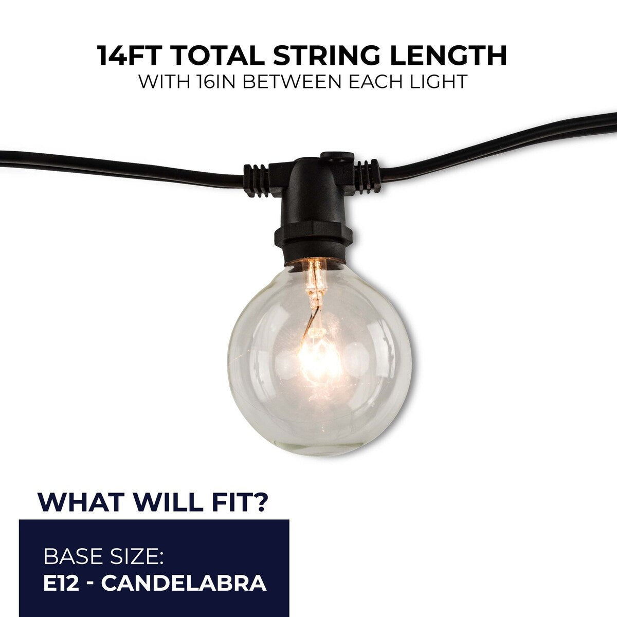 Bulbrite 14-foot Indoor/Outdoor Decorative String Light with Incandescent Globe