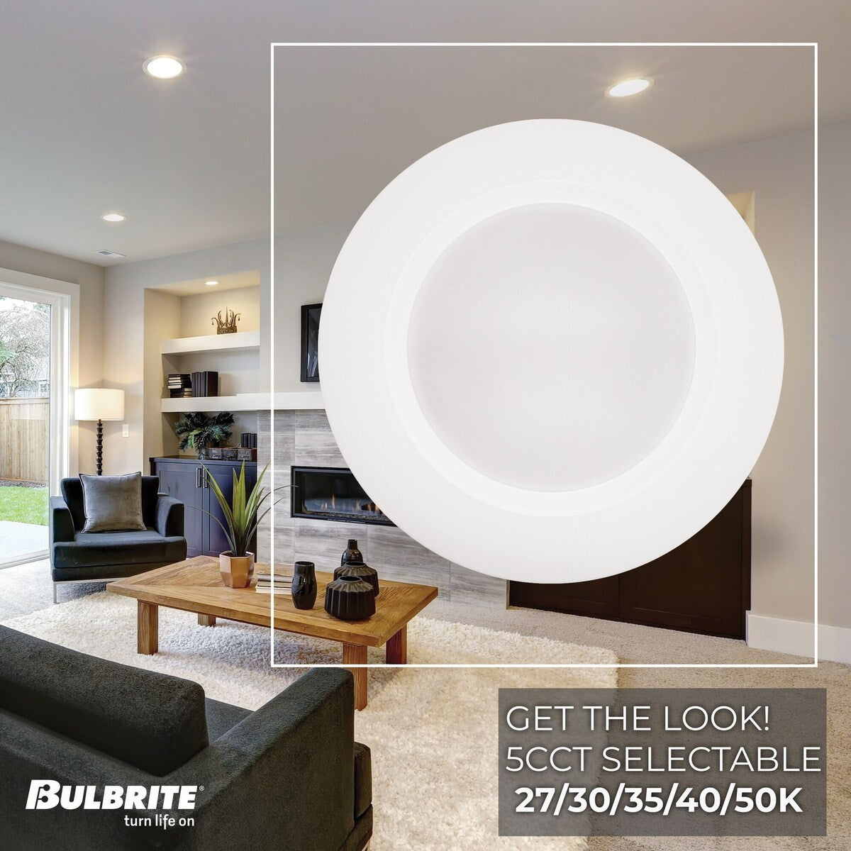 Bulbrite Multi Pack of 14 Watt 7" LED Disc Light, 5CCT Selectable - 27/30/35/40/50K, 1100 Lumens