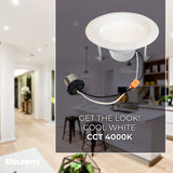 Bulbrite Pack of (4) 12 Watt 4" Integrated LED Recessed Downlight with E26 Quick Connect Adapter - Cool White Light