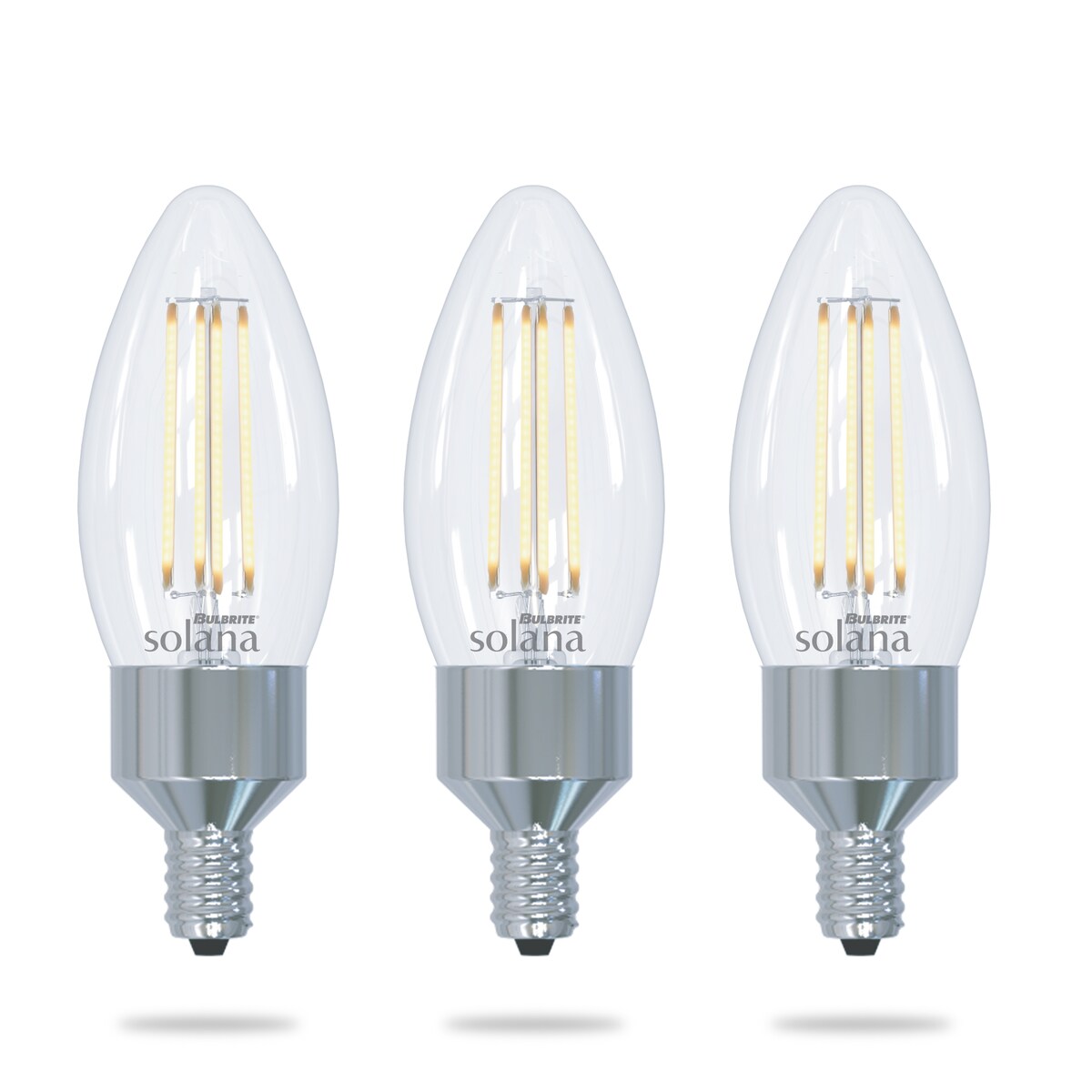Bulbrite Solana Smart LED B11 40W Equivalent Tunable WIFI Chandelier Light Bulb, Clear, 3PK - Selectable