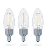 Bulbrite Solana Smart LED B11 40W Equivalent Tunable WIFI Chandelier Light Bulb, Clear, 3PK - Selectable