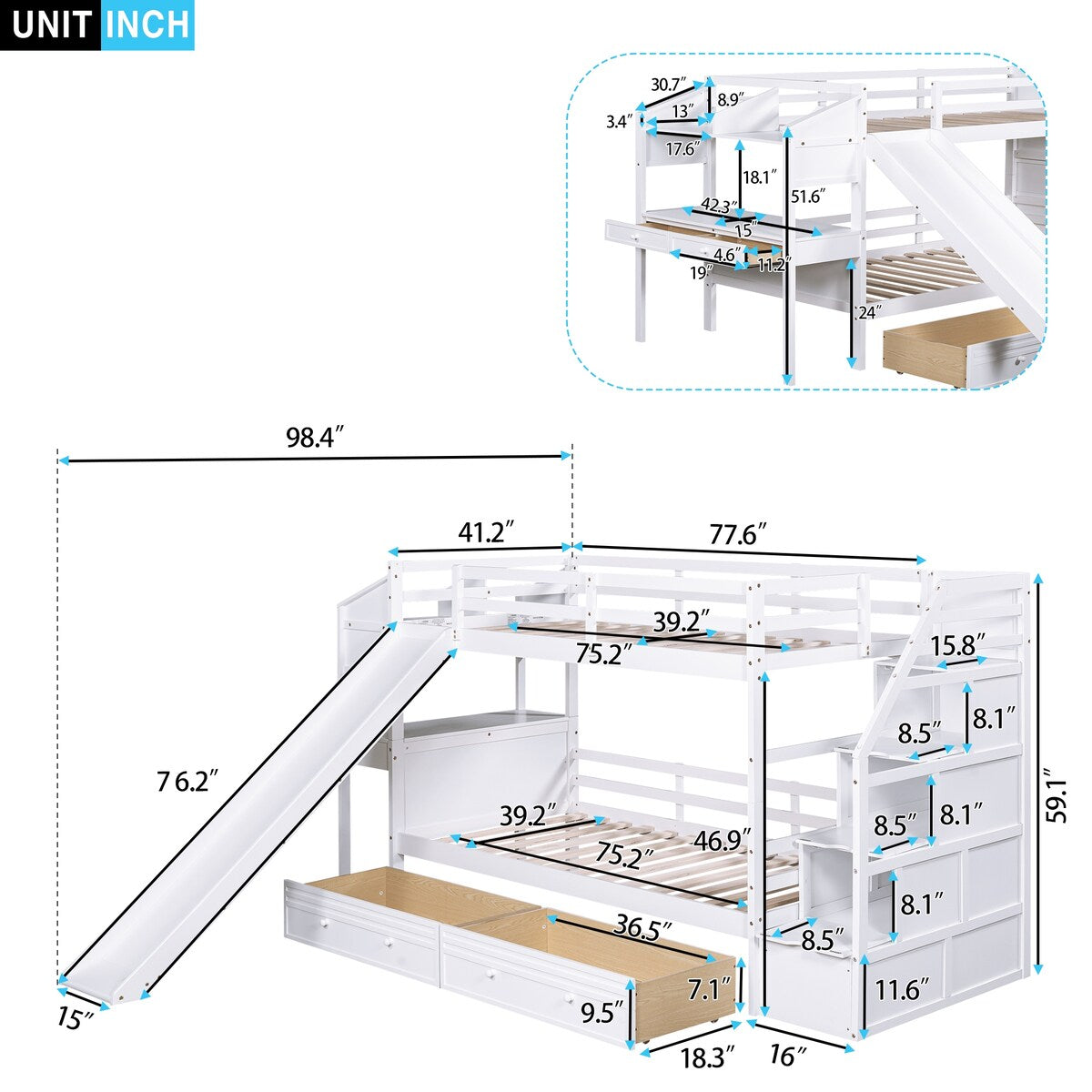 Bunk Bed with Storage