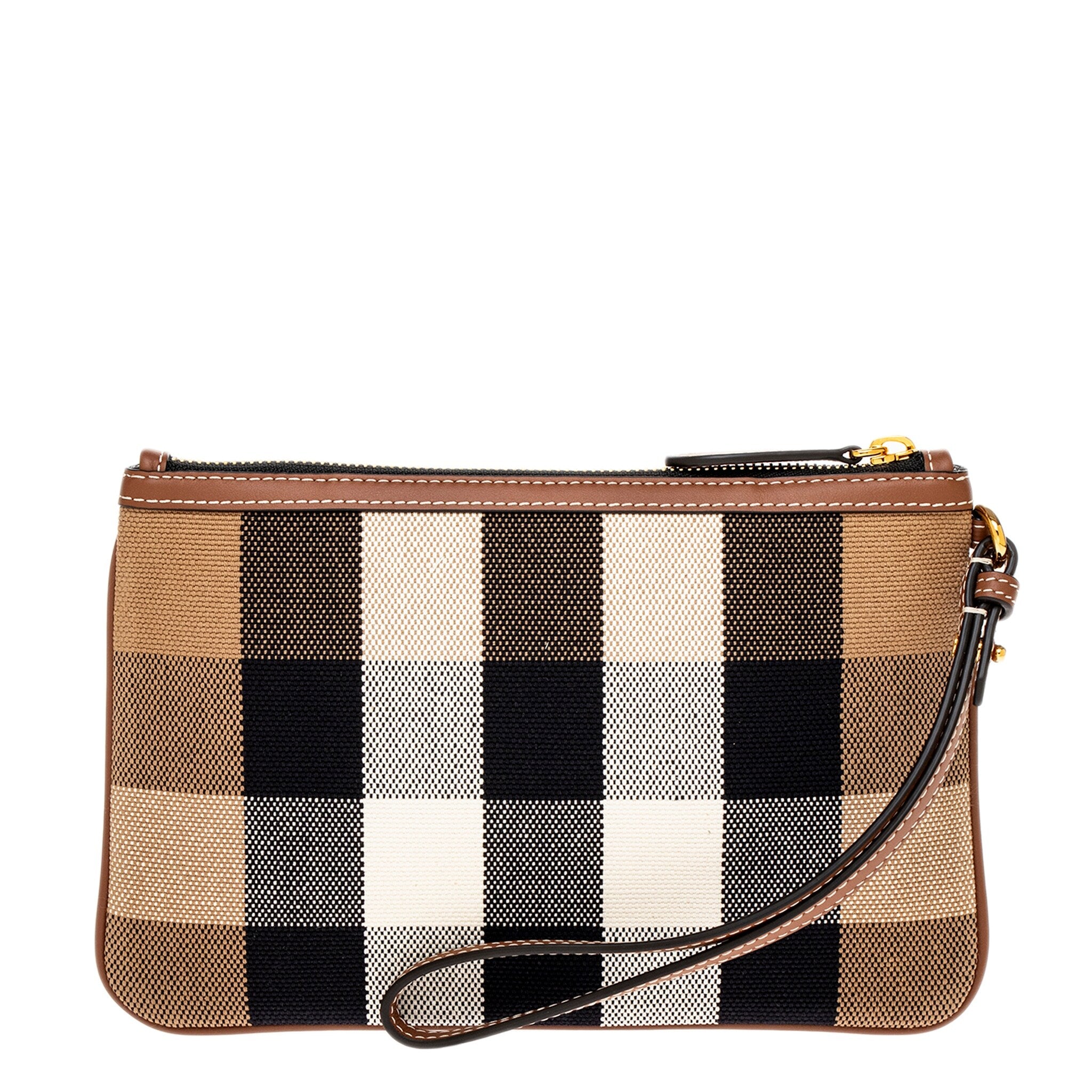 Burberry Peyton Check and Leather Pouch – Overstock