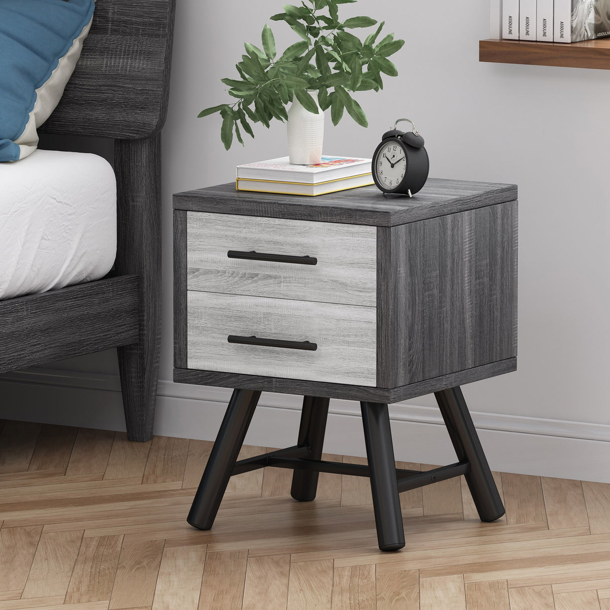 Burgoyne Mid-Century Modern Nightstand by Christopher Knight Home