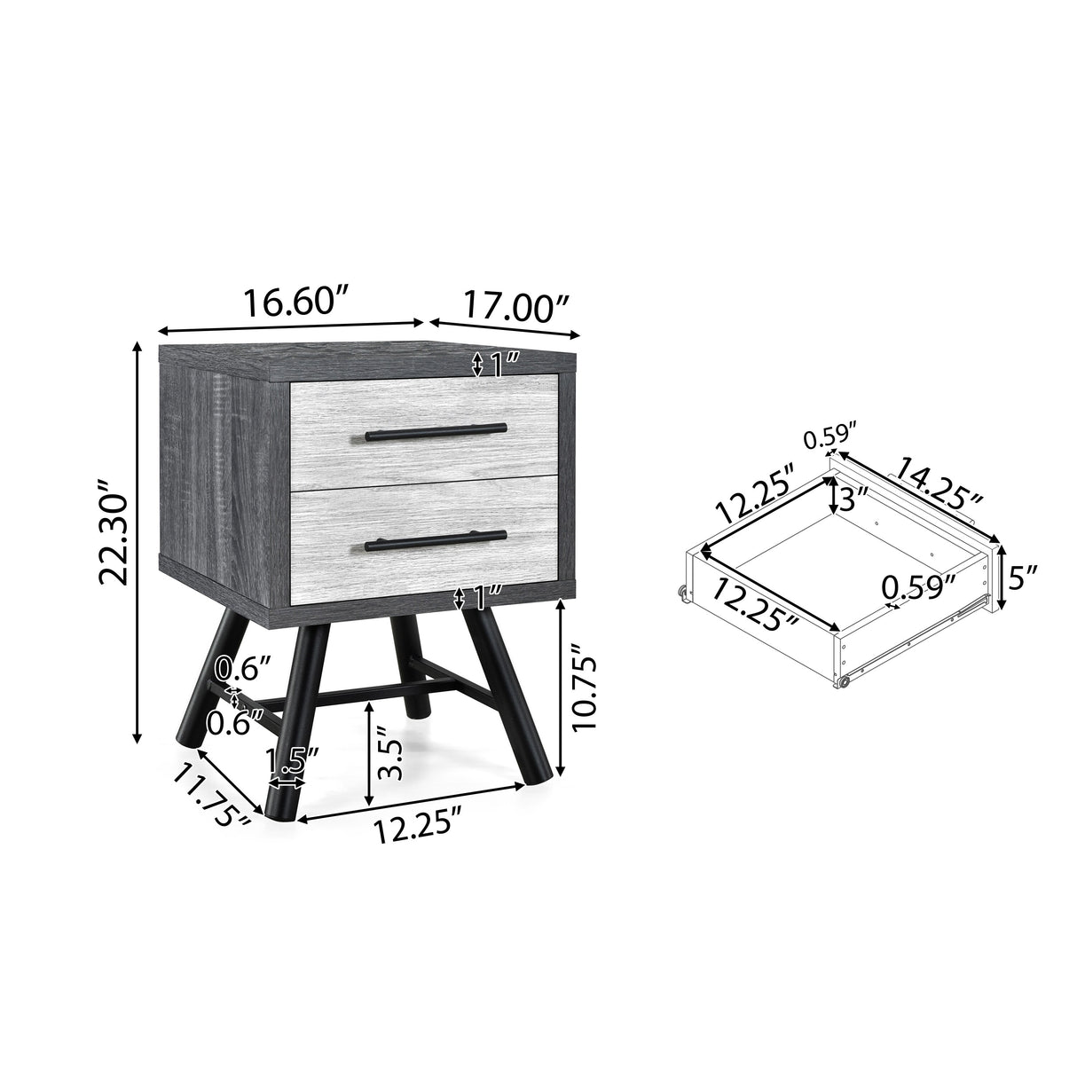 Burgoyne Mid-Century Modern Nightstand by Christopher Knight Home