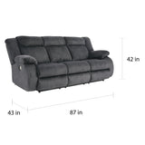 Burkner Dark Grey Reclining Power Sofa