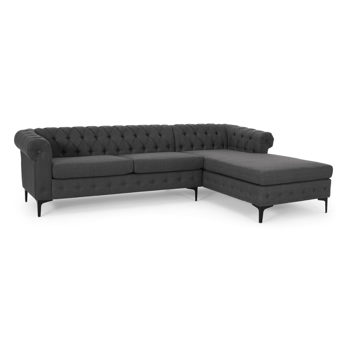 Burland Modern 3-seat Sectional Sofa w/ Chaise Lounge by Christopher Knight Home