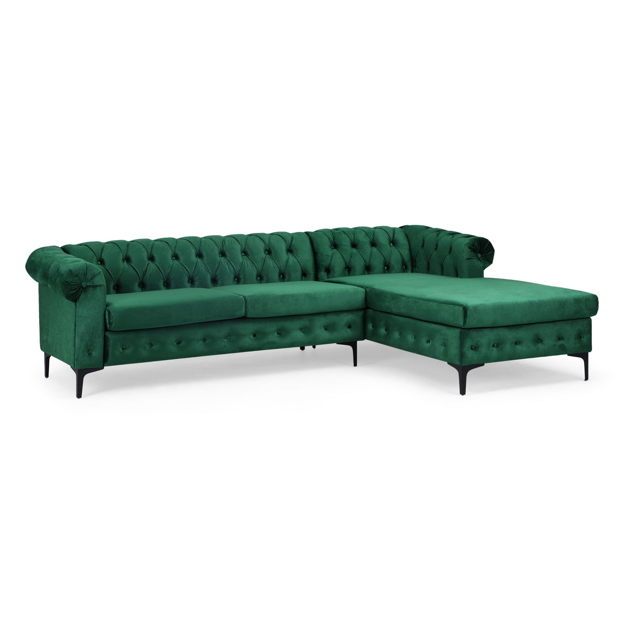 Burland Modern 3-seat Sectional Sofa w/ Chaise Lounge by Christopher Knight Home
