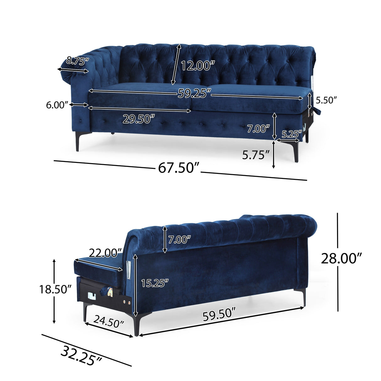 Burland Modern 3-seat Sectional Sofa w/ Chaise Lounge by Christopher Knight Home