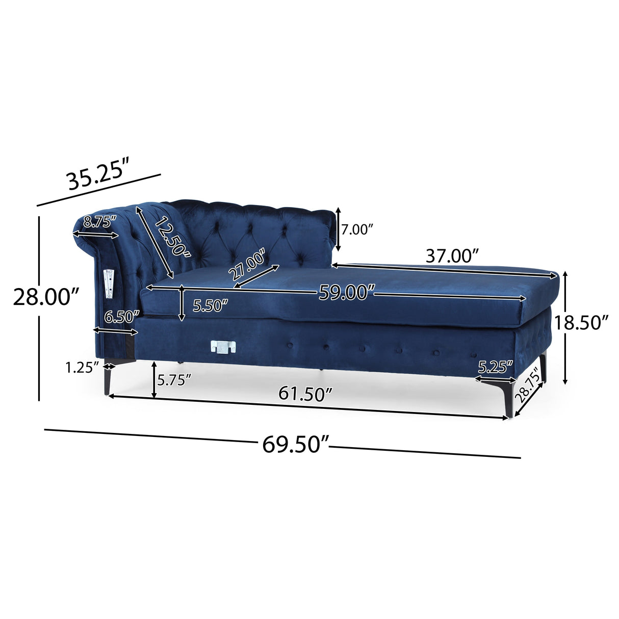 Burland Modern 3-seat Sectional Sofa w/ Chaise Lounge by Christopher Knight Home