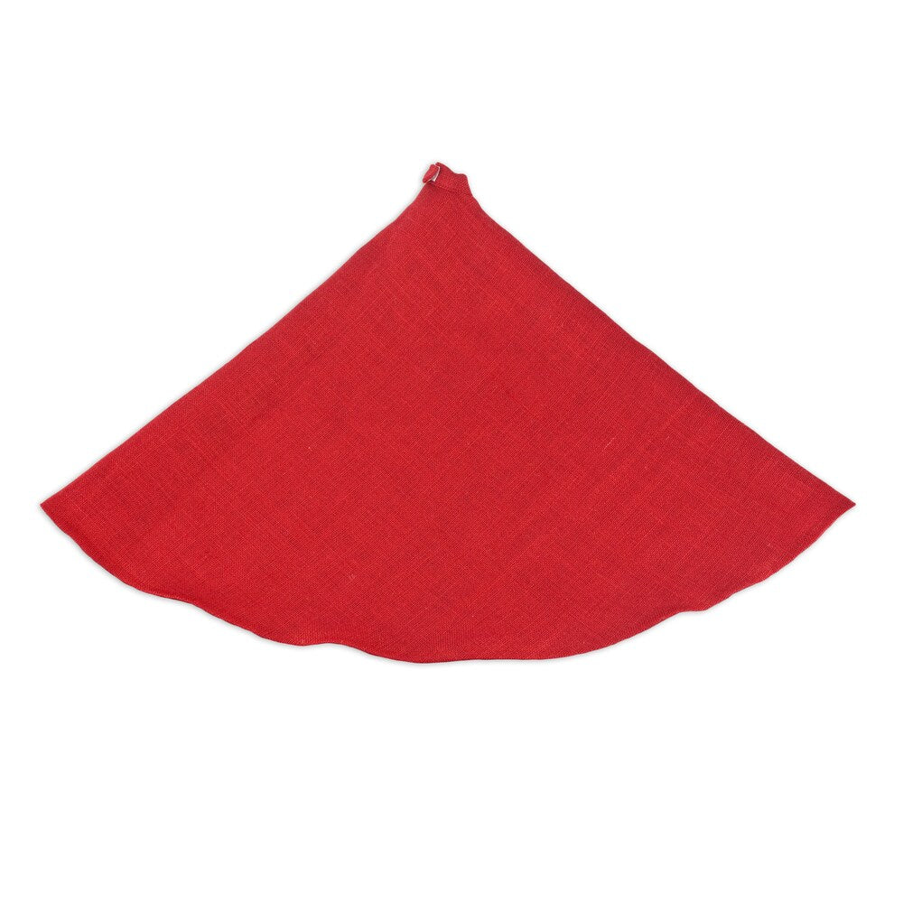 Burlap Red 53-inch Round Hemmed Tree Skirt