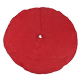 Burlap Red 53-inch Round Hemmed Tree Skirt