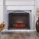 Burnell Contemporary Iron Fireplace Screen by Christopher Knight Home - 30.75" H x 36.00" W x 10.00" D