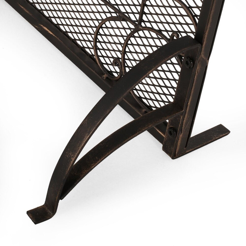 Burnell Contemporary Iron Fireplace Screen by Christopher Knight Home - 30.75" H x 36.00" W x 10.00" D
