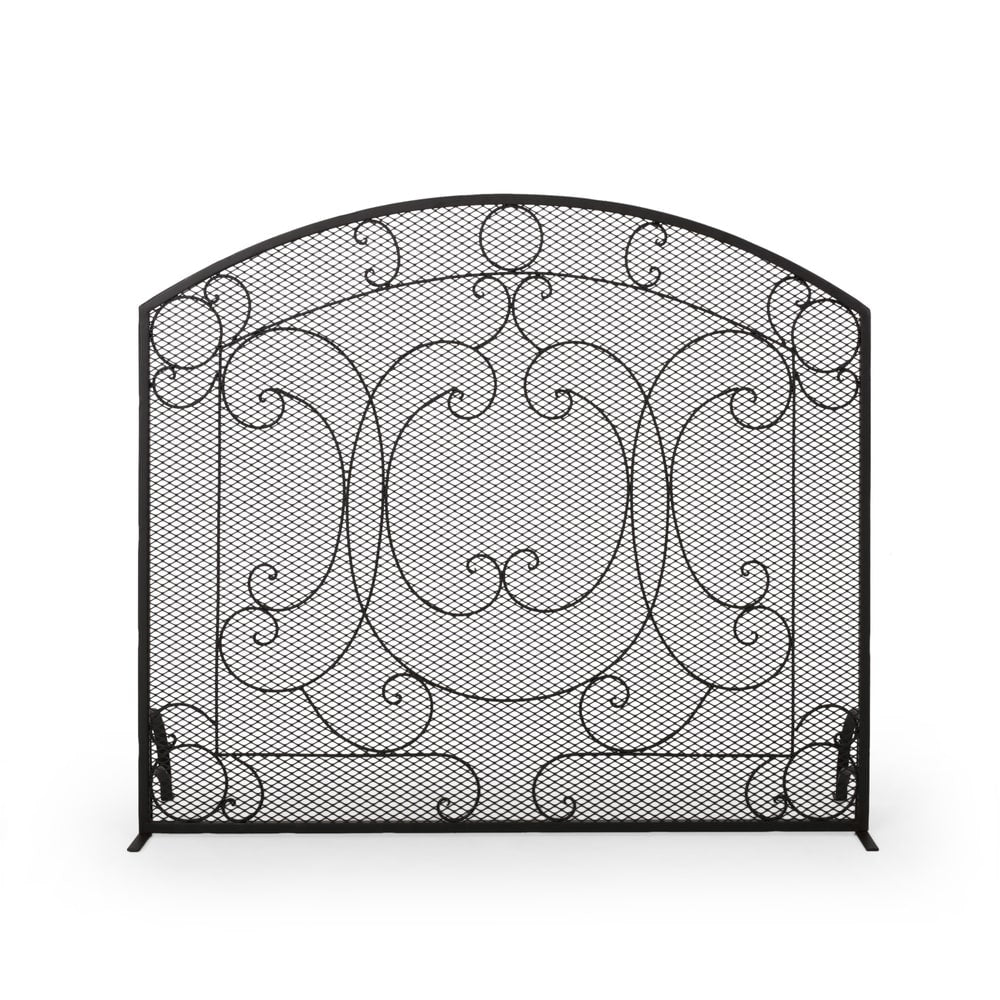 Burnell Contemporary Iron Fireplace Screen by Christopher Knight Home - 30.75" H x 36.00" W x 10.00" D