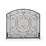 Burnell Contemporary Iron Fireplace Screen by Christopher Knight Home - 30.75" H x 36.00" W x 10.00" D