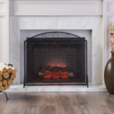 Burnell Contemporary Iron Fireplace Screen by Christopher Knight Home - 30.75" H x 36.00" W x 10.00" D