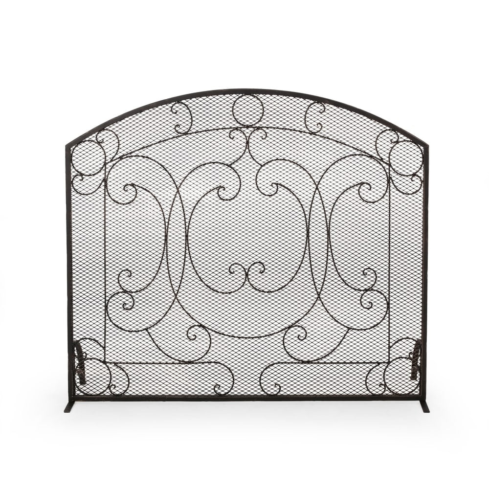 Burnell Contemporary Iron Fireplace Screen by Christopher Knight Home - 30.75" H x 36.00" W x 10.00" D